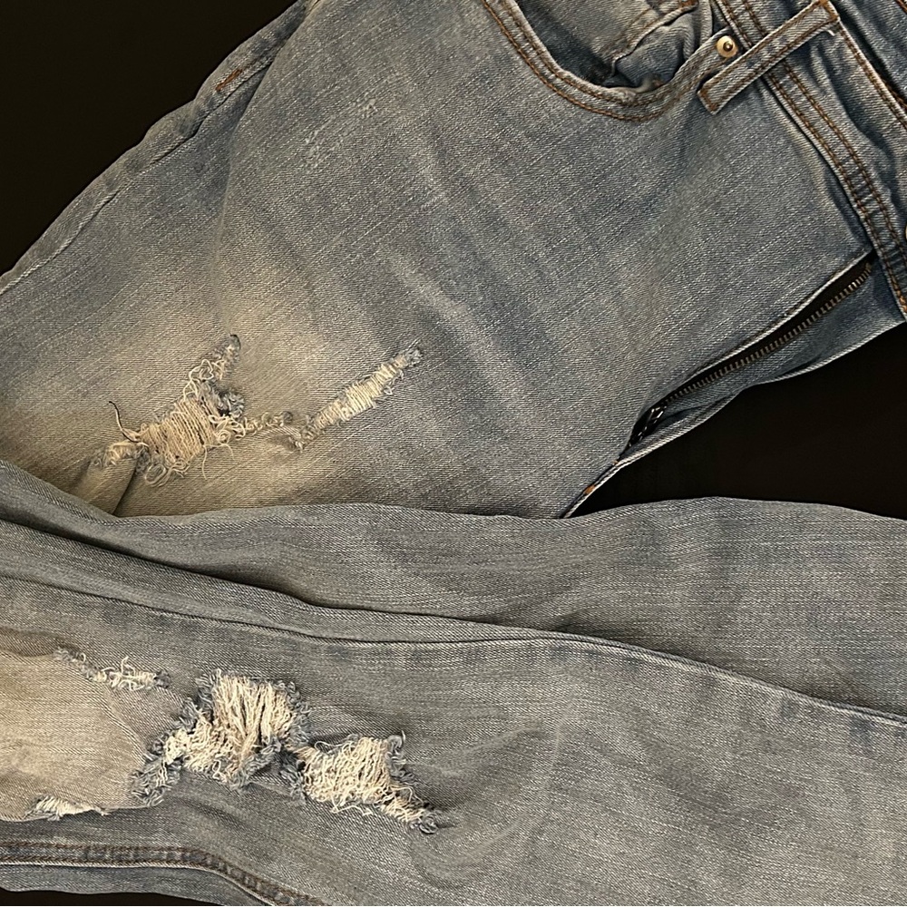 Light Blue Distressed Skinny Jeans